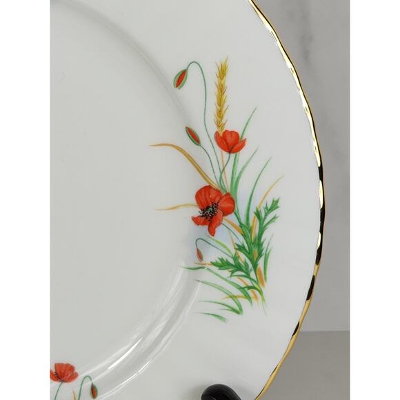Royal Albert August Poppy Wild Flower Year 1987 Bone China 8" Wall Decor England - Picture 5 of 11